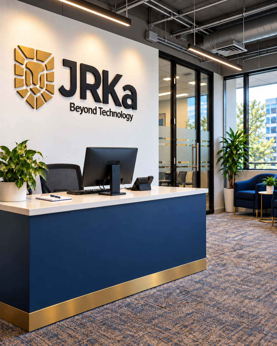 Conceito visual de recepção com identidade JRKa